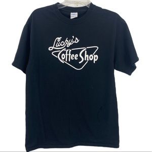 Vintage Luckys Coffe Shop T Shirt Medium